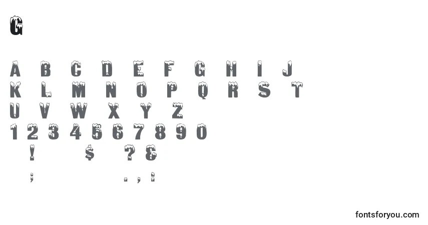 Fuente Gloomlaser - alfabeto, números, caracteres especiales