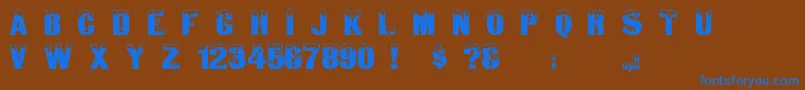 Gloomlaser Font – Blue Fonts on Brown Background
