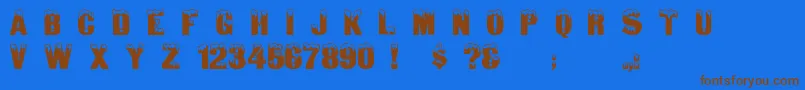 Gloomlaser Font – Brown Fonts on Blue Background