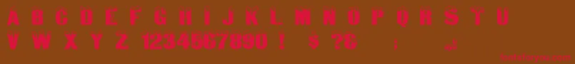 フォントGloomlaser – 赤い文字が茶色の背景にあります。