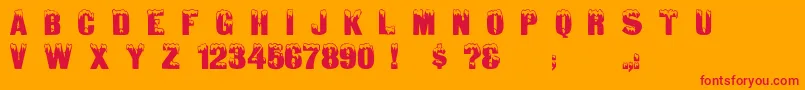 fuente Gloomlaser – Fuentes Rojas Sobre Fondo Naranja