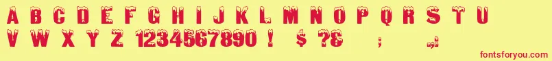 Gloomlaser Font – Red Fonts on Yellow Background