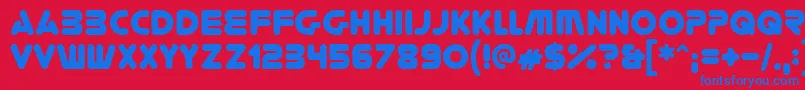 フォントYouregone – 赤い背景に青い文字