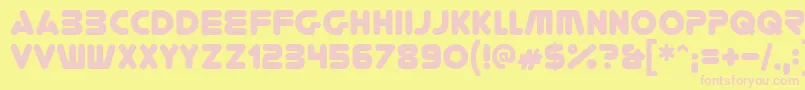 Youregone-fontti – vaaleanpunaiset fontit keltaisella taustalla