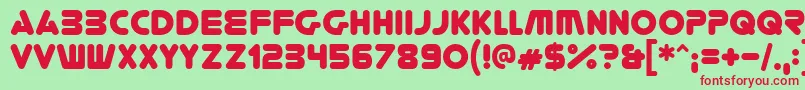 Youregone-Schriftart – Rote Schriften auf grünem Hintergrund