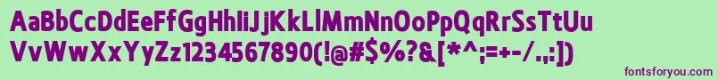 Шрифт BevalExtrabold – фиолетовые шрифты на зелёном фоне