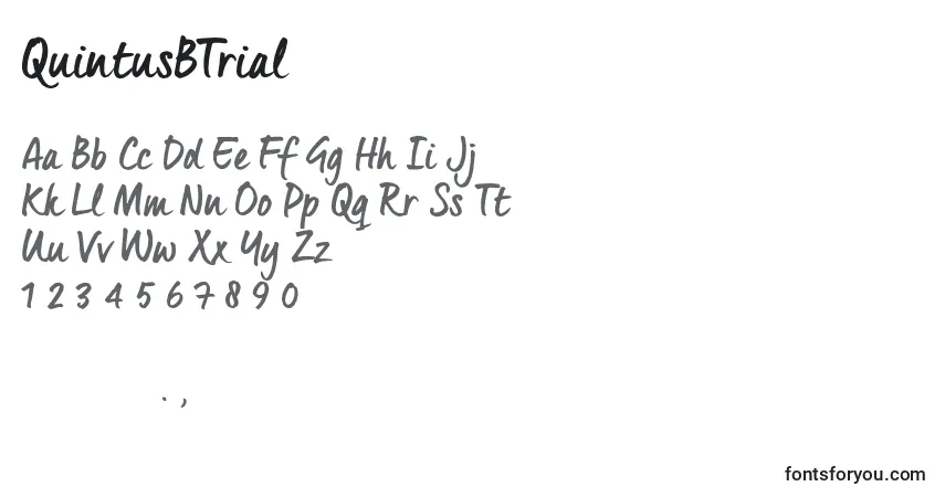 Шрифт QuintusBTrial – алфавит, цифры, специальные символы