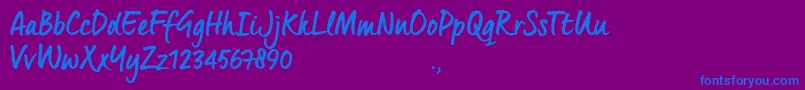 QuintusBTrial Font – Blue Fonts on Purple Background