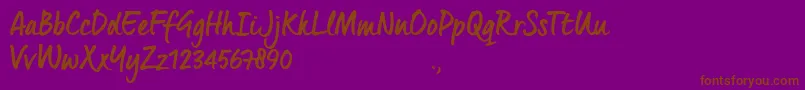 QuintusBTrial-Schriftart – Braune Schriften auf violettem Hintergrund