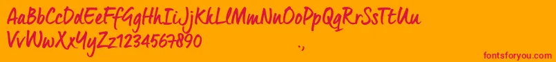QuintusBTrial Font – Red Fonts on Orange Background