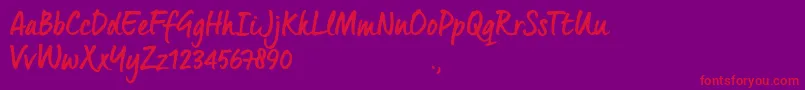 QuintusBTrial Font – Red Fonts on Purple Background