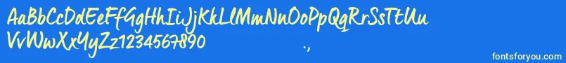 QuintusBTrial Font – Yellow Fonts on Blue Background