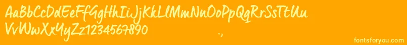 QuintusBTrial Font – Yellow Fonts on Orange Background