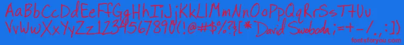 Sugarpie Font – Red Fonts on Blue Background