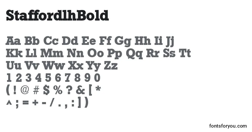 Fuente StaffordlhBold - alfabeto, números, caracteres especiales