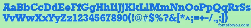 フォントStaffordlhBold – 青い文字は緑の背景です。