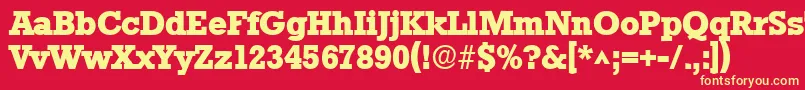 フォントStaffordlhBold – 黄色の文字、赤い背景