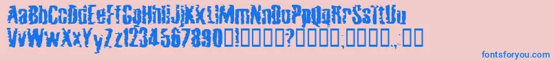 MardiGrossDrunktype Font – Blue Fonts on Pink Background