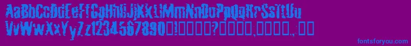 MardiGrossDrunktype Font – Blue Fonts on Purple Background