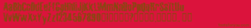 Fonte MardiGrossDrunktype – fontes marrons em um fundo vermelho