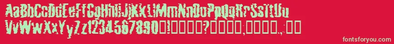 MardiGrossDrunktype Font – Green Fonts on Red Background