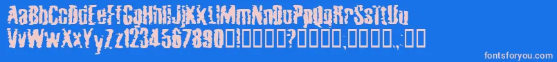 MardiGrossDrunktype Font – Pink Fonts on Blue Background