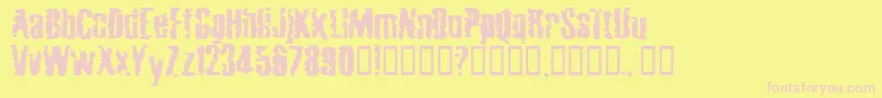 フォントMardiGrossDrunktype – ピンクのフォント、黄色の背景