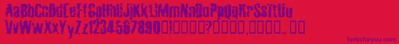 MardiGrossDrunktype Font – Purple Fonts on Red Background