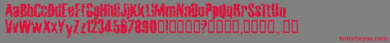 フォントMardiGrossDrunktype – 赤い文字の灰色の背景