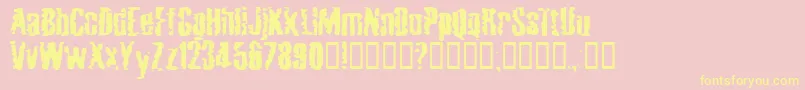 MardiGrossDrunktype Font – Yellow Fonts on Pink Background