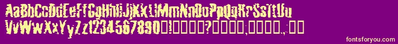 MardiGrossDrunktype-Schriftart – Gelbe Schriften auf violettem Hintergrund