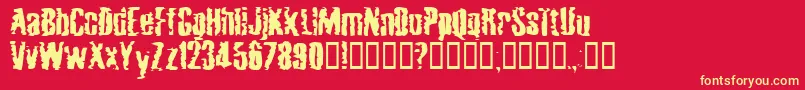 MardiGrossDrunktype Font – Yellow Fonts on Red Background