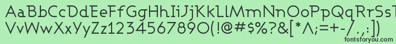 フォントAshbw – 緑の背景に黒い文字