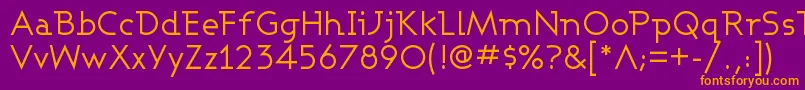 Ashbw-Schriftart – Orangefarbene Schriften auf violettem Hintergrund