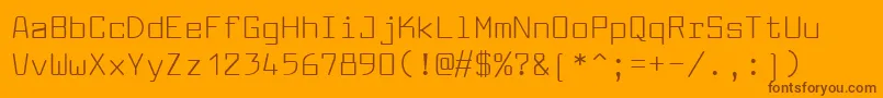 LarabiefontFree-Schriftart – Braune Schriften auf orangefarbenem Hintergrund