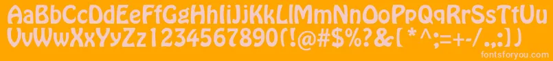 Hobostd-Schriftart – Rosa Schriften auf orangefarbenem Hintergrund
