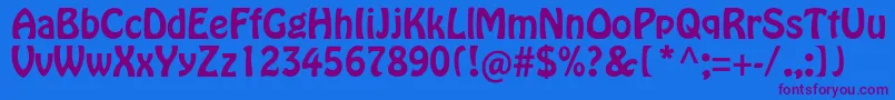 Hobostd-Schriftart – Violette Schriften auf blauem Hintergrund