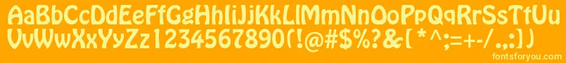 Fonte Hobostd – fontes amarelas em um fundo laranja