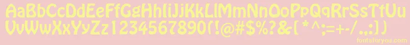 Fonte Hobostd – fontes amarelas em um fundo rosa