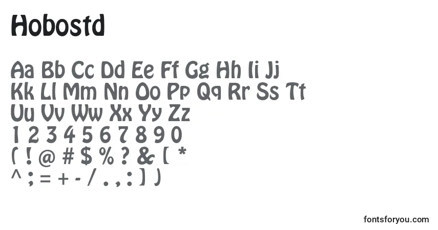 characters of hobostd font, letter of hobostd font, alphabet of  hobostd font
