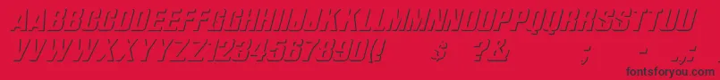 フォントWhataReliefItalic – 赤い背景に黒い文字