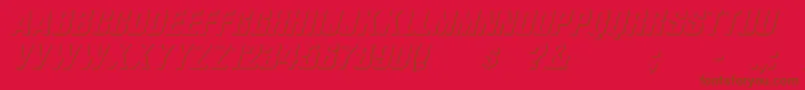 Fonte WhataReliefItalic – fontes marrons em um fundo vermelho