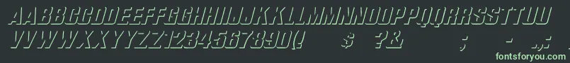 WhataReliefItalic Font – Green Fonts on Black Background