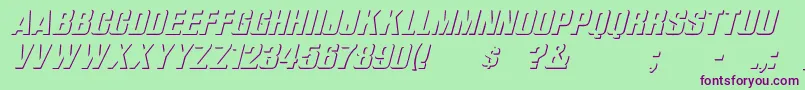 Шрифт WhataReliefItalic – фиолетовые шрифты на зелёном фоне
