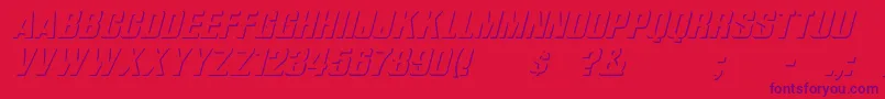 フォントWhataReliefItalic – 赤い背景に紫のフォント