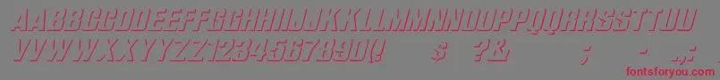 フォントWhataReliefItalic – 赤い文字の灰色の背景