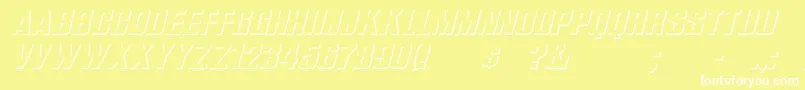 フォントWhataReliefItalic – 黄色い背景に白い文字