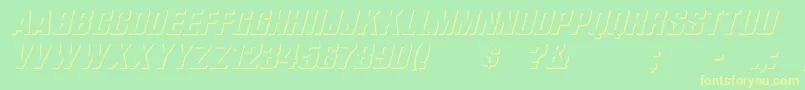 WhataReliefItalic Font – Yellow Fonts on Green Background
