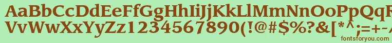 Шрифт AdvisorSsiBold – коричневые шрифты на зелёном фоне