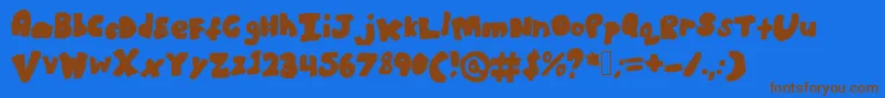 Boldbronzyne-Schriftart – Braune Schriften auf blauem Hintergrund